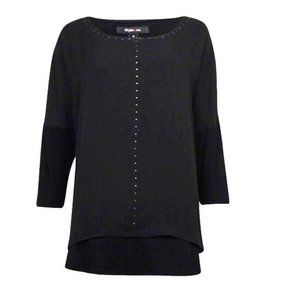 NEW Style & Co. Dressy Top Womens Chiffon Pullover Blouse Studded